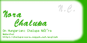 nora chalupa business card